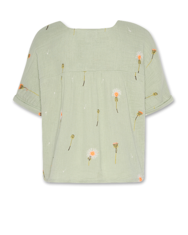 freida dandelion shirt - quiet green
