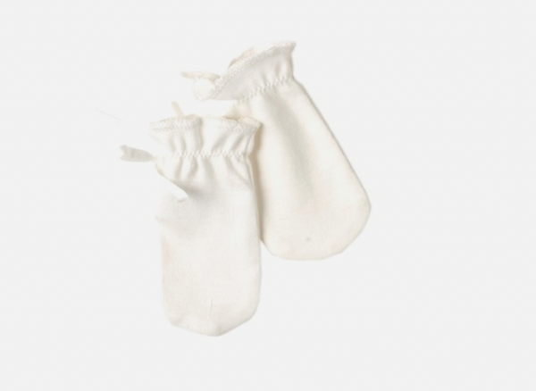 Organic Cotton Mittens - Milky White