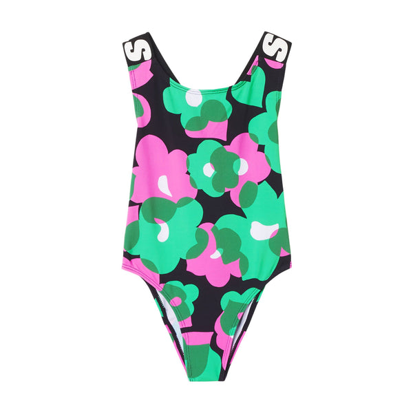 GIRL FLORAL ACTIVE SWIMSUIT - Green
